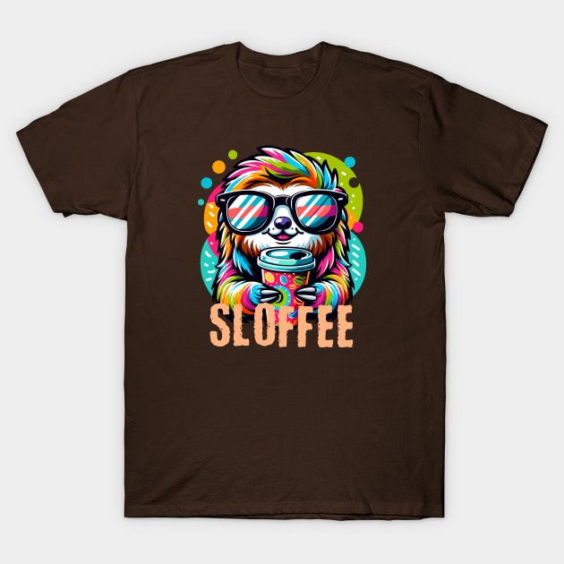 Cute Sloffee Sloth Coffee T-Shirt by Muslimory
